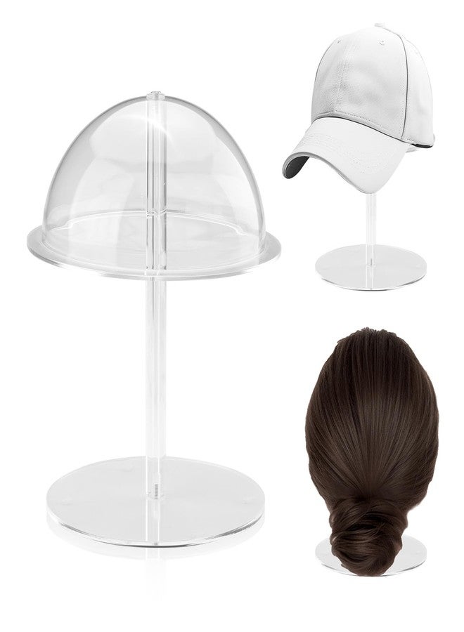 Yitexin Acrylic Clear Wig Stand for Hair Styling Display, Non-Slip Hat Rack Holder Organizer, Mannequin Head for Wigs Baseball Caps Cowboy Women (Transparent) - Image 1